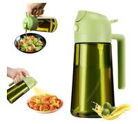 Spray huil Cuisine 2 en 1, Pulverisateur Huile en Verre 470ML, Protection UV, Huile d’Olive pour Air Fryer, Griller, Salade