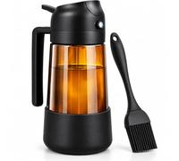 Spray Huile Cuisine 2 en 1 -470ml - Vaporisateur Verre Borosilicate - Pulvérisateur Anti-Gouttes Air Fryer BBQ Salade Poêle - Base Silicone Antidérapante - Distributeur Huile + Pinceau Silicone Offert