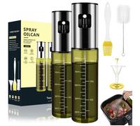 Spray Huile Cuisine - 2 Pièces 100ML Air Fryer Vaporisateur Huile - Pulverisateur Huile Cuisine - Vert olive foncé