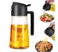 Spray Huile Cuisine Air Fryer 2 en 1,450ML Vaporisateur Huile Cuisine,Pulverisateur Huile Cuisine pour Griller,Accessoires Air Fryer