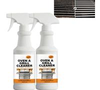 Spray nettoyant pour four sans gommage, dégraissant robuste pour barbecue, coupe la graisse cuite au four, dissout le carbone brûlé, nettoyant mousse sans gommage, graisse à action rapide (2PCS)