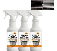 Spray nettoyant pour four sans gommage, dégraissant robuste pour barbecue, coupe la graisse cuite au four, dissout le carbone brûlé, nettoyant mousse sans gommage, graisse à action rapide (3PCS)