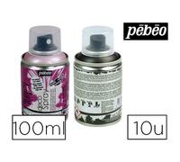 Spray pébéo décospray peinture acrylique 100ml coloris assortis set de 10 unités