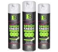 Spraytive Lot de 3 sprays de craie en spray de 500 ml - Rose fluo - Lavable - Pour extérieur - Marquage de sol - Spray de marquage temporaire pour asphalte, herbe, béton