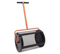 Spreader - Épandeur d'engrais et de semences à rouleaux de jardin Filet à cage métallique avec poignée en T Noir et orange