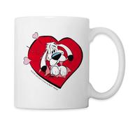 Spreadshirt Astérix & Obélix Cœur Idéfix Amoureux Mug Blanc