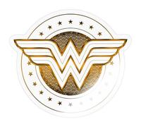 Spreadshirt DC Comics Wonder Woman Logo Étoilé Autocollant Sticker, 10 x 10 cm, brillant transparent