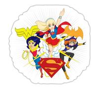 Spreadshirt DC Super Hero Girls Wonder Woman Supergirl Batgirl Autocollant Sticker, 10 x 10 cm, blanc mat