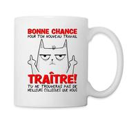 Spreadshirt Départ Collègue Travail Bonnce Chance Cadeau Drôle Mug Blanc