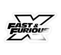 Spreadshirt Fast and Furious 10 Logo Avec X Noir Autocollant Sticker, 10 x 10 cm, brillant transparent