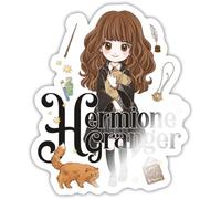 Spreadshirt Harry Potter Hermione Granger Chibi Autocollant Sticker, 10 x 10 cm, blanc brillant