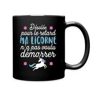 Spreadshirt Licorne Humour Retard Tasse Mug, taille unique, noir