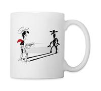 Spreadshirt Lucky Luke Plus Vite que Son Ombre Mug Blanc