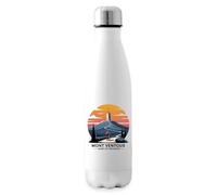Spreadshirt Mont Ventoux Vélo Cyclisme Provence Cadeau Cycliste Gourde Isotherme, 500 ml, blanc