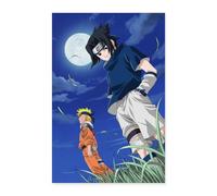 Spreadshirt Naruto et Sasuke Clair De Lune Anime Manga Poster 60x90 cm