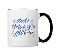 Spreadshirt Peanuts Cool Mums Club | Avec Fleurs Et Snoopy Mug Bicolore, taille unique, blanc/noir