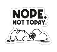 Spreadshirt Peanuts Snoopy Nope Not Today Feignant Mignon Autocollant Sticker, 10 x 10 cm, blanc mat