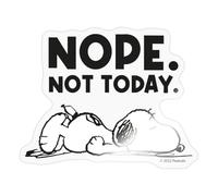 Spreadshirt Peanuts Snoopy Nope Not Today Feignant Mignon Autocollant Sticker, 10 x 10 cm, brillant transparent