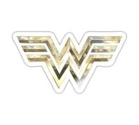 Spreadshirt Wonder Woman 1984 Classique D'or Autocollant Sticker, 10 x 10 cm, blanc brillant