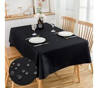 SPRICA Nappe en Jacquard résistante à l'eau, Couleur Unie, Poids Lourd, Douce, Motif de Flux d'eau, Lavable en Machine, Rectangle 210x150cm, Noir