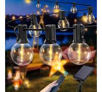 Sprifityy Guirlande Lumineuse Exterieure,Guirlandes lumineuses solaires 35m | pour l'extérieur,Guirlande Lumineuse LED Extérieur Dimmables,étanche IP44,avec Télécommande,Blanc Chaud