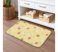 Spring Bunny Tapis de bain à séchage rapide absorbant et antidérapant en flanelle lavable pour salle de bains et toilettes 50,8 x 81,3 cm