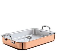 Spring CULINOX Cocotte rectangulaire 35 x 25 cm Hauteur : 6 cm 5 l Couche extérieure en cuivre 0,5 mm Couche en acier inoxydable | Pour tous feux sauf induction | Passe au four