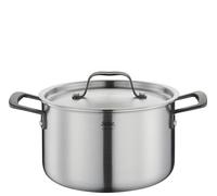 Spring Gourmet Casserole multicouche avec couvercle en acier inoxydable, passe au four, avec graduation intérieure, diamètre 20 cm, hauteur 12 cm, 3,7 l, noire