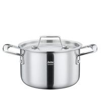 Spring Gourmet Faitout avec couvercle Ø 16 cm, 2,0 l, acier inoxydable, passe au four et au lave-vaisselle, matériau multicouche, noyau en aluminium, marmite pour tous les types de plaques de cuisson