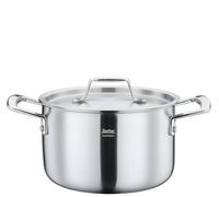 Spring Gourmet Faitout avec couvercle Ø 18 cm, 2,7 l, acier inoxydable, passe au four et au lave-vaisselle, matériau multicouche, noyau en aluminium, marmite pour tous les types de plaques de cuisson
