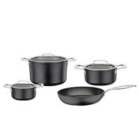 Spring MERIDIAN INTENSE PRO Lot de 4 casseroles en aluminium 100% recyclé, poignées en acier inoxydable, revêtement anti-adhésif triple couche, compatible avec plaques à induction, avec couvercles en