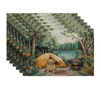 Spring Vizsla Lot de 6 sets de table lavables pour maison, salle à manger, fête d'animaux domestiques, 30,5 x 45,7 cm, tente de barbecue, décoration de cuisine