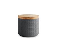 SPRINGLANE Conteneurs de stockage en céramique avec couvercles en bois, couvercles en bois d'hévéa, conteneurs de stockage (Gris Foncé, 380 ml 10,1 x 9,3 cm)