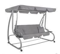 Balançoire hollywoodienne Premium Balançoire de jardin 3 places Banc de balançoire Balançoire suspendue pliable - Gris