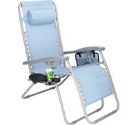 Springos® Chaise longue avec repose-tête Repose-pieds Table d'appoint Sac suspendu