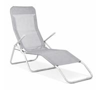 SPRINGOS Chaise Longue basculante Bain de Soleil Relax-Position d'équilibre Chaise Longue de Jardin en métal Fauteuil inclinable d'été