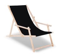 SPRINGOS Chaise Longue en Bois de hêtre Chaise Longue de Jardin avec accoudoirs Chaise Longue de Plage