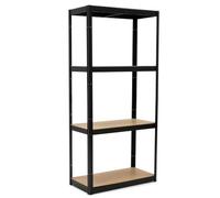 SPRINGOS Étagère en métal pour charges lourdes - 174 x 80 x 40 cm - Avec 4 étagères en MDF - Capacité de charge jusqu'à 700 kg - Étagère de rangement galvanisée réglable en hauteur - Étagère de cave