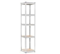 SPRINGOS Étagère en métal pour charges lourdes - 180 x 40 x 40 cm - 5 étagères - Charge maximale : 500 kg - Étagère de rangement en acier galvanisé MDF - Système d'étagères réglables en hauteur - Pour