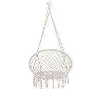 Springos Fauteuil Suspendu Boho Nid d’Oiseau 120 cm Crème, Balancelle en métal, Coton et Polyester, Charge Max 150 kg, Largeur Assise 60 cm, Parfait pour Jardin, terrasse et intérieur