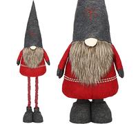 SPRINGOS Figurine décorative nain de Noël, hauteur réglable, 95-160 cm, pieds télescopiques en nain scandinave