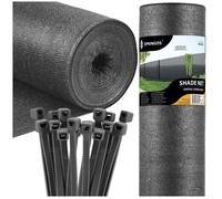 Springos® Filet d'ombrage 1,5 × 25 m, 140 g/m², gris clair, incl. 100 colliers de serrage