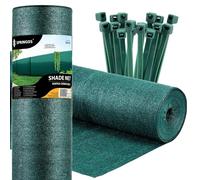 SPRINGOS Filet d'ombrage Filet d'ombrage 1,5 x 50 m 185 g/m² Cache-clôture y Compris 200 Attaches-câbles
