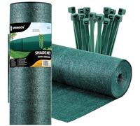 SPRINGOS Filet d'ombrage pour clôture Filet d'ombrage 1,2 x 50 m y Compris 200 Attaches-câbles 140 g/m