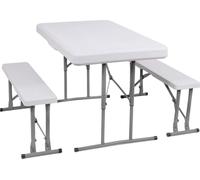Springos® Garniture de tente à bière Biergarten-Set Table de jardin 2 bancs Pliable