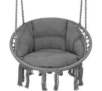 Springos® Hamac Chaise Fauteuil Suspendu Balançoire En Coton Coussin D¿Assise Inclus Pour Jardin, Patio, Loisirs - Graphite Multicolore