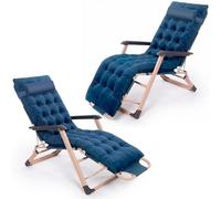 SPRINGOS Lot de 2 chaises longues de jardin avec coussin d'assise, appuie-tête, repose-pieds, 66 x 137 x 92 cm, 2xGC0063