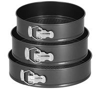 SPRINGOS Lot de 3 moules à charnière ronds pour la cuisson - Diamètre : 23 cm, 25 cm, 27 cm