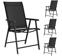 SPRINGOS Lot de 4 chaises de jardin pliantes avec accoudoirs 49 x 49 x 96 cm, 3xGF0079