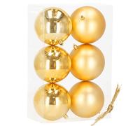 SPRINGOS Lot de 6 boules de Noël en plastique - Diamètre 10 cm - Décoration pour sapin de Noël